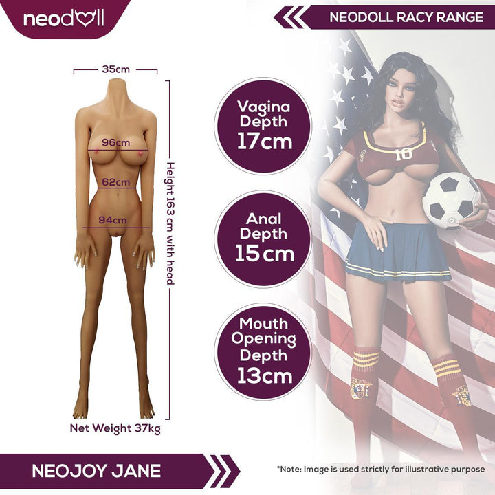 Neodoll Racy Jane - Realistic Sex Doll - 163cm - Brown - Lucidtoys