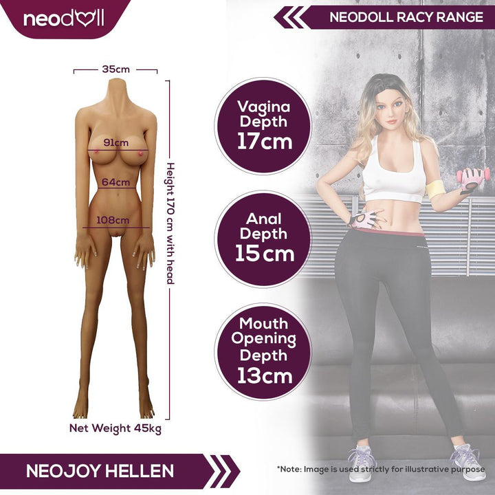 Neodoll Racy Ellen - Realistic Sex Doll - 170cm - Tan - Lucidtoys