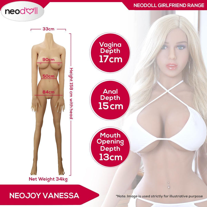 Neodoll Girlfriend Vanessa - Realistic Sex Doll - 158cm - Tan - Lucidtoys