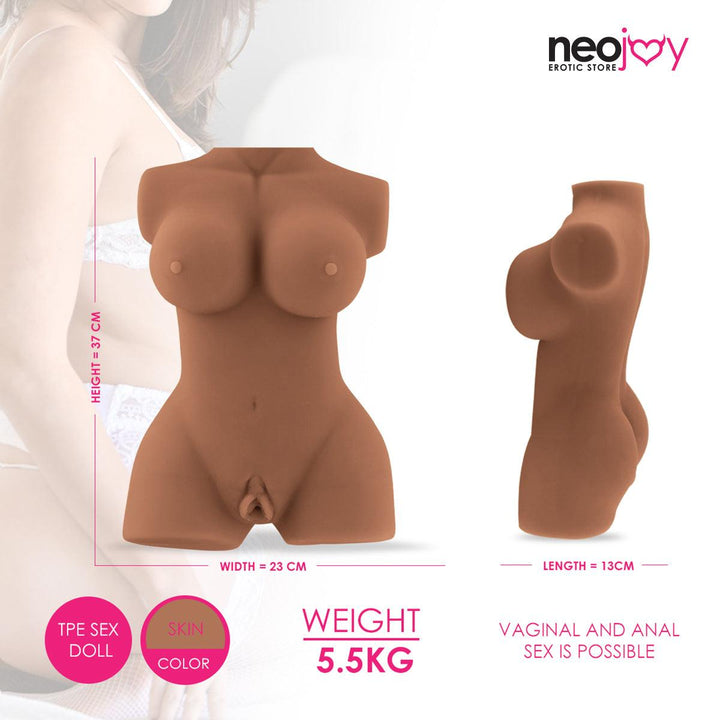 Nicki Sex Love Doll TPE with Realistic Ass and Vagina -Brown- Medium 5.5kg - Lucidtoys