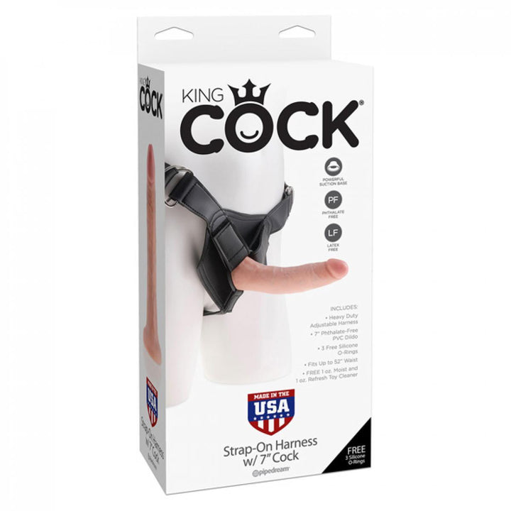 King Cock Strap On Harness 7 Inch Cock - Lucidtoys