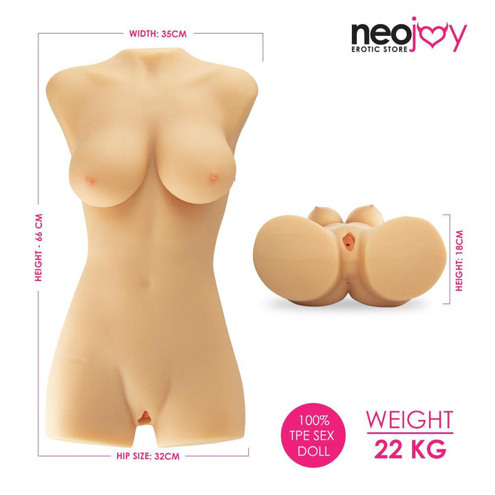 Neojoy Realistic Honey Love Doll with Ass & Vagina TPE Flesh - Extra Large 22 Kg - Lucidtoys