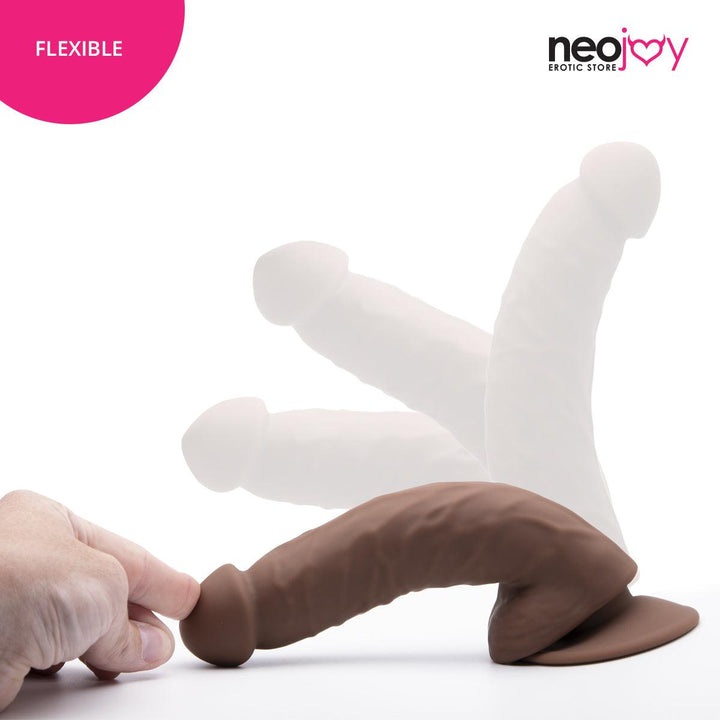Neojoy - Curved Charmer Dildo With Strap-On Dong - Brown - 21.4cm - 8.4 inch - Lucidtoys