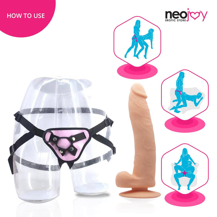 Neojoy - Bigshot Realistic Dildo With Strap-On Dong - Flesh - 23.5cm - 9.3 inch - Lucidtoys
