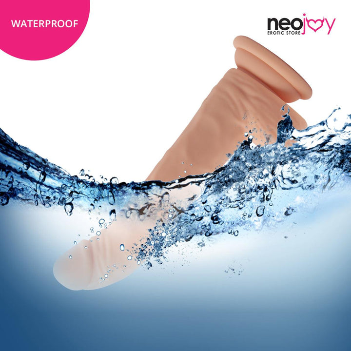Neojoy - Biggy Vibrating Dildo With Strap-On Dong - Flesh - 18cm - 7.1 inch - Lucidtoys