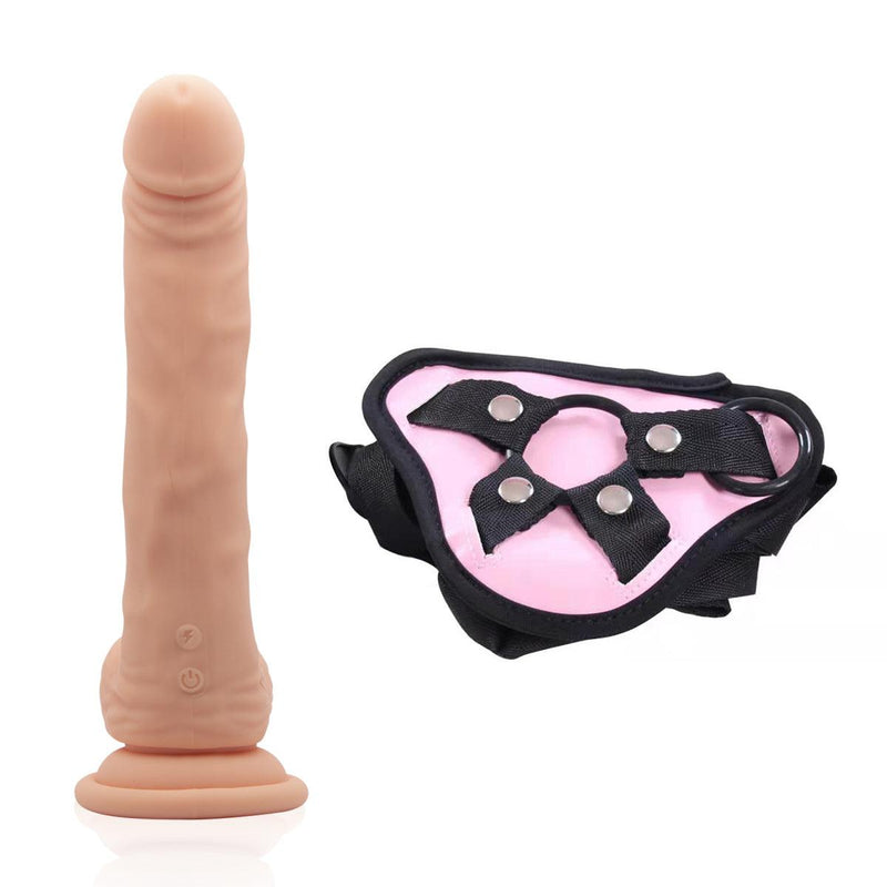 Neojoy - Biggy Vibrating Dildo With Strap-On Dong - Flesh - 18cm - 7.1 inch video