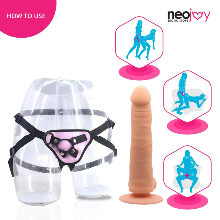 Neojoy - Daydream Realistic Dildo With Strap-On Dong - Flesh - 22.3cm - 8.8 inch - Lucidtoys