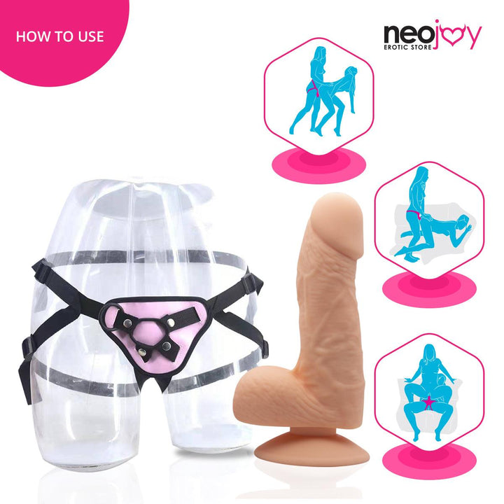 Neojoy - Hungry Boy Dildo With Strap-On Dong - Flesh - 18.5cm - 7.3 inch - Lucidtoys
