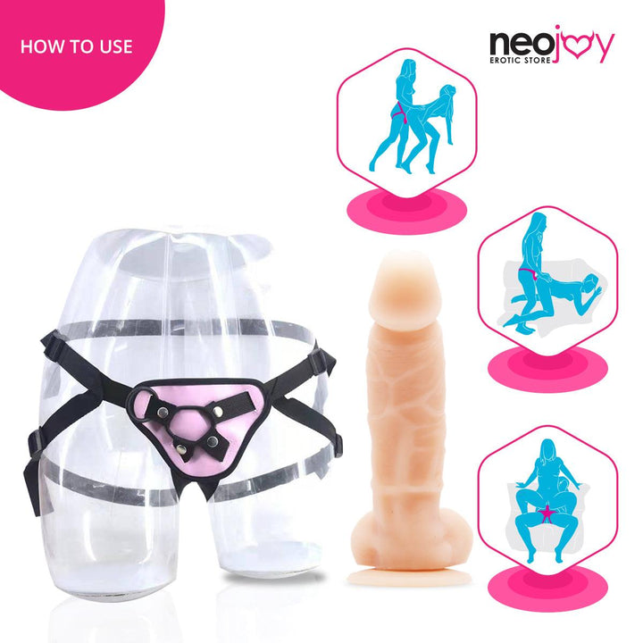 Neojoy Curvy Lover With Suction Cup Dildo With Strap-On - 5.5" Dong Gay Sex Toy - Lucidtoys
