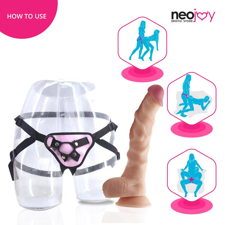 Neojoy - Super-Real Dildo With Strap-On Dong - Flesh - 27.94cm - 11 inch - Lucidtoys