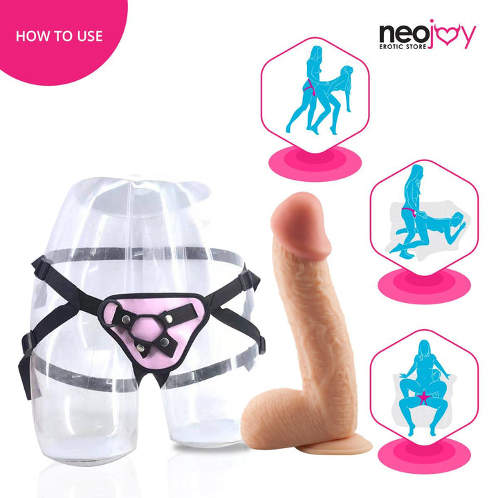Neojoy - Dong Dildo With Strap-On Dong - Pink - 30cm - 11.8 inch - Lucidtoys