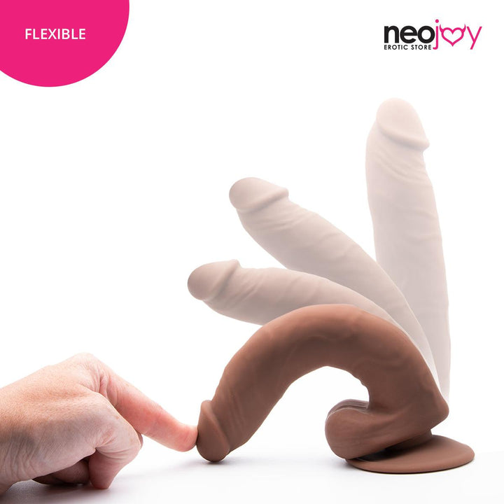 Neojoy - Bigshot Realistic Dildo With Strap-On Dong - Brown - 23.5cm - 9.3 inch - Lucidtoys