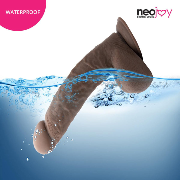 Neojoy - Girthy Lover Dildo With Strap-On Dong Harness - Brown - 25cm - 9.8 inch - Lucidtoys