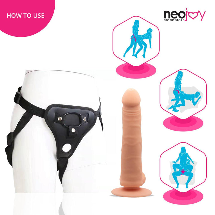 Neojoy - Daydream Realistic Dildo With Strap-On Dong Harness - Flesh - 22.3cm - 8.8 inch - Lucidtoys