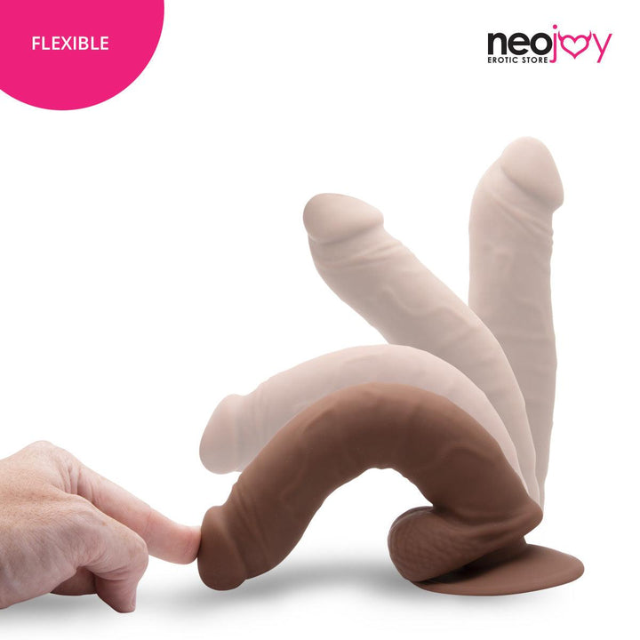 Neojoy - Daydream Realistic Dildo With Strap-On Dong Harness - Brown - 22.3cm - 8.8 inch - Lucidtoys