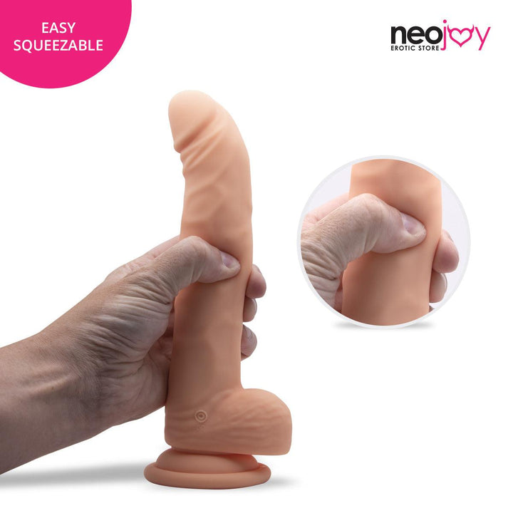 Neojoy - Biggy Vibrating Dildo With Strap-On Dong Harness - Flesh - 23cm - 9.1 inch - Lucidtoys