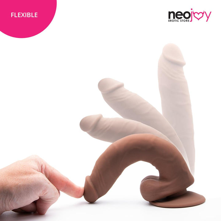 Neojoy Bigshot Realistic Dildo With Strap-On - Dong Harness Sex Toy - Brown - Lucidtoys