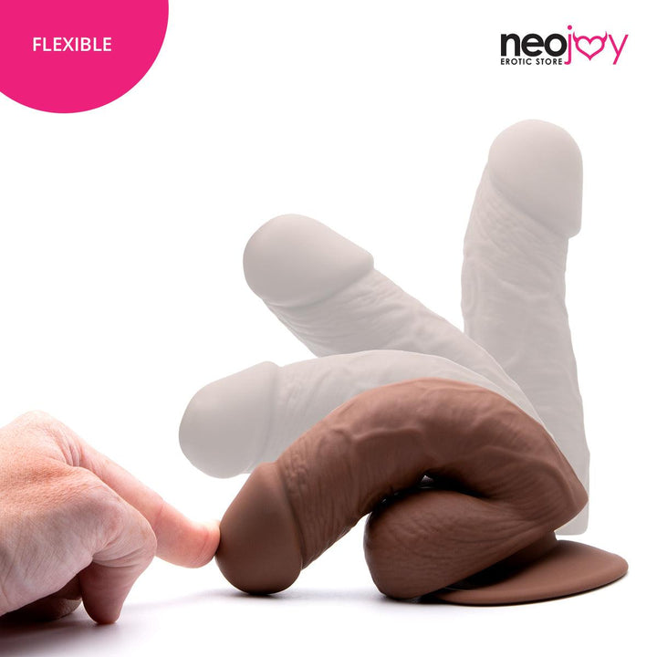Neojoy - Fill-Me-Up Dildo With Strap-On Dong Harness - Brown - 19cm - 7.5 inch - Lucidtoys