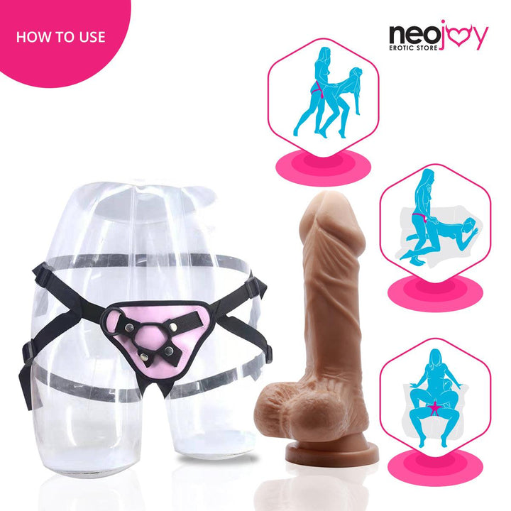 Neojoy - Realistic Cock Dildo With Strap-On Dong Gay - Flesh - 18cm - 7.1 inch - Lucidtoys