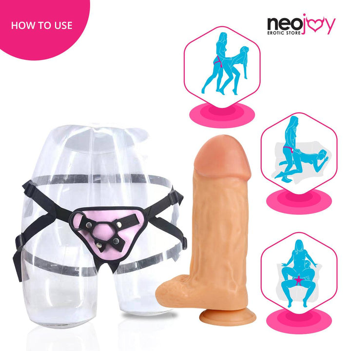 Neojoy - Biggest Bad Boy Dildo With Strap-On Dong Gay - Flesh - 28cm - 11 inch - Lucidtoys