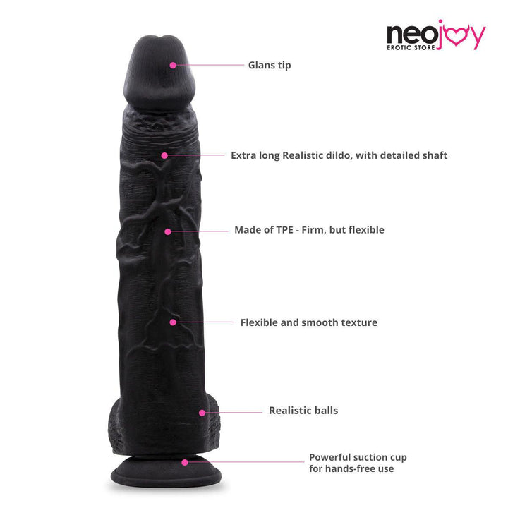 Neojoy Monster Dong Large Dildo with Suction Cup TPE Black  34.5 cm - 13.6 inch Dildos - lucidtoys.com Dildo vibrator sex toy love doll