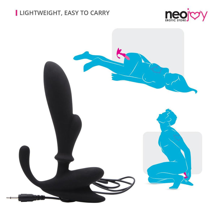 Neojoy Prostate Spot Player Massager Silicon - Black - 14 cm - 5.5 inch Prostate Massagers - lucidtoys.com Dildo vibrator sex toy love doll
