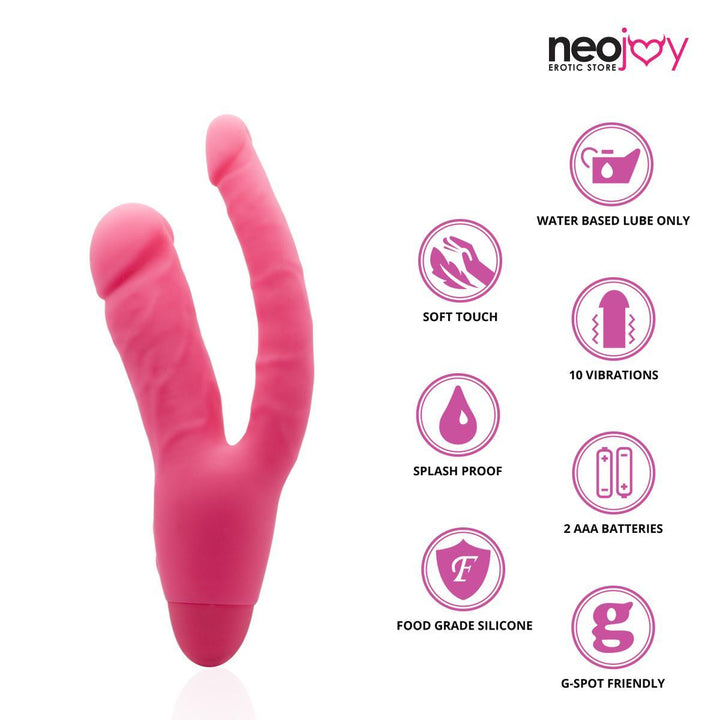 Neojoy Double Trouble Clitoral Vibrator Silicon 10 Speeds - Pink Anal Vibrator - lucidtoys.com Dildo vibrator sex toy love doll