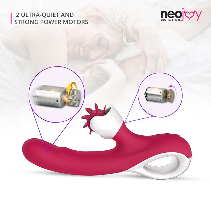 Neojoy Rabbit Dual Wheel Vibrator G-Spot Clitoral Stimulation Multi-Vibration - Lucidtoys