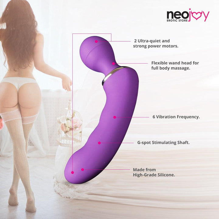 Neojoy Flexi-Wand - G-Spot Penetrator Wand - Multi Functions Vibrating Massager - Silicone Full-Body Massager - Lucidtoys
