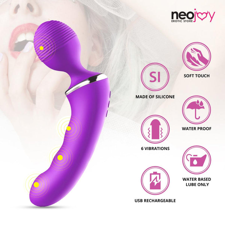 Neojoy Flexi-Wand - G-Spot Penetrator Wand - Multi Functions Vibrating Massager - Silicone Full-Body Massager - Lucidtoys