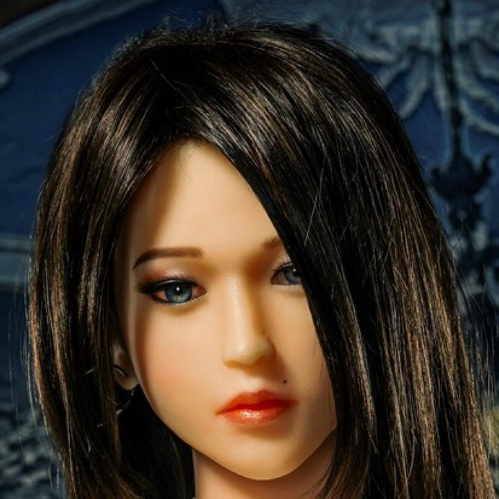 SoulMate Dolls - Silicone Sex Doll Heads - Implanted hair- M16 Compatible - Light Brown - Lucidtoys