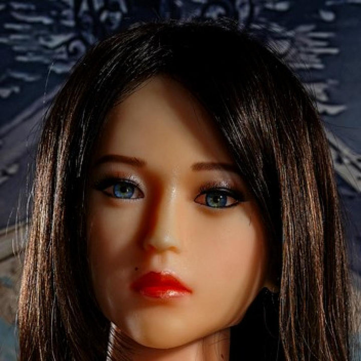 SoulMate Dolls - Silicone Sex Doll Heads - Implanted hair- M16 Compatible - Light Brown - Lucidtoys
