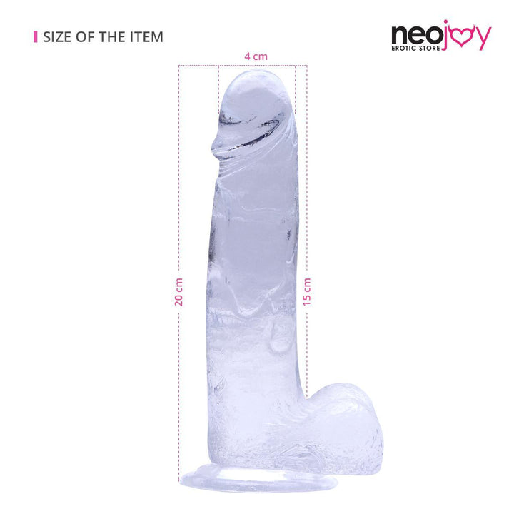 Neojoy 7.87 inch Jelly Dildo - Transparent - Lucidtoys