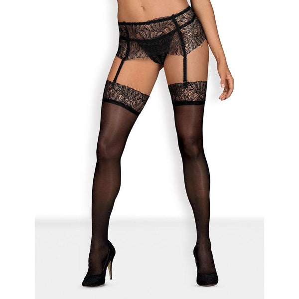 Obsessive - Chiccanta Stockings Black L/XL - Lucidtoys