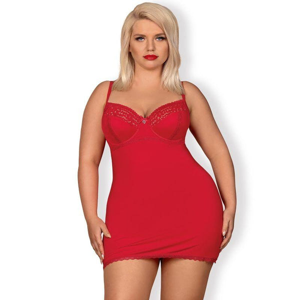 Obsessive - Sexy Lingerie - Jolierose Chemise - XXL - Red