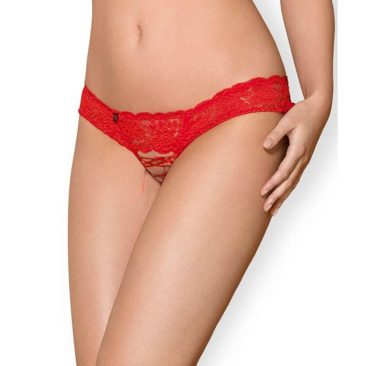 Obsessive - Sexy Lingerie - 863 Crotchless Thong - Red