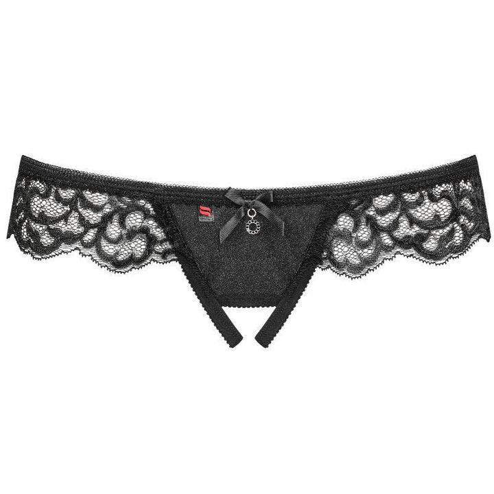 Obsessive - Sexy Lingerie - Laluna Crotchless Thong - Black