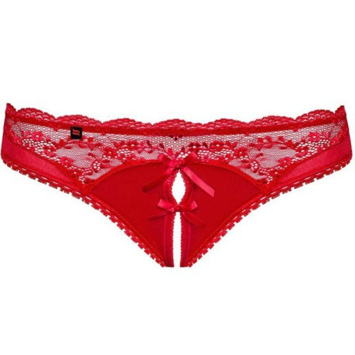 Obsessive - Sexy Lingerie - Lovica Crotchless Panties - S/M - Red - Lucidtoys