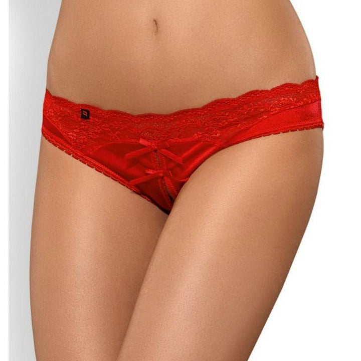 Obsessive - Sexy Lingerie - Lovica Crotchless Panties - S/M - Red - Lucidtoys