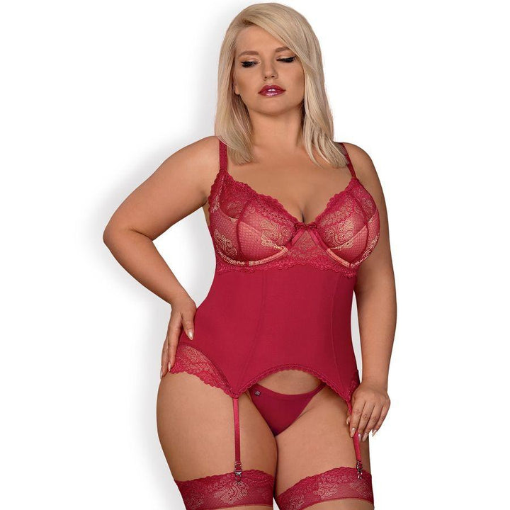 Obsessive - Sexy Lingerie - Rosalyne Corset - XXL - Red