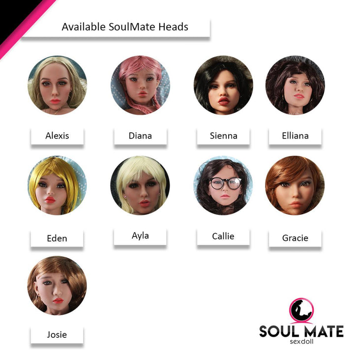 SoulMate Dolls - Lauren Head With Sex Doll Torso - Light Brown - Lucidtoys