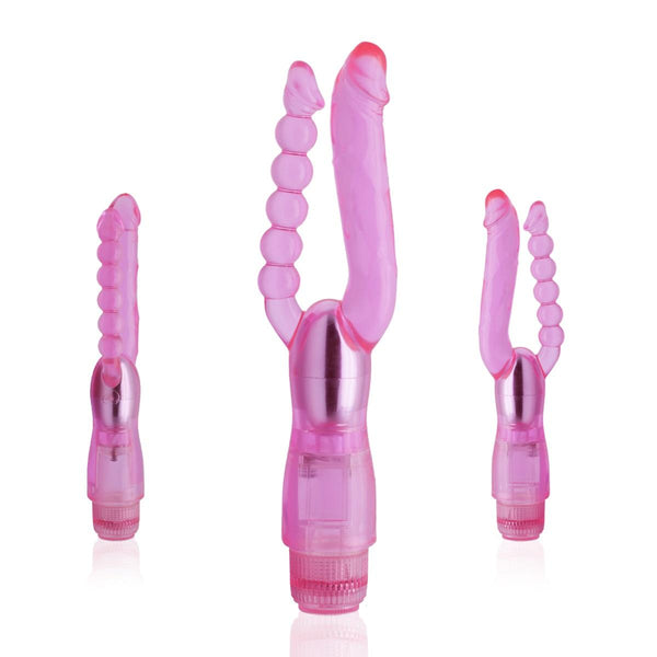 Neojoy Dual Female Massager Dildo Vibrator Multiple Speed Function Soft TPE Pink - 7 Inch - 18 cm