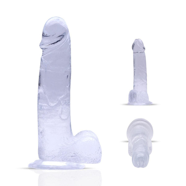 Neojoy - Soft Jelly Crystal Dildo TPE With Suction Cup - Transparent - 20cm - 7.9 inch