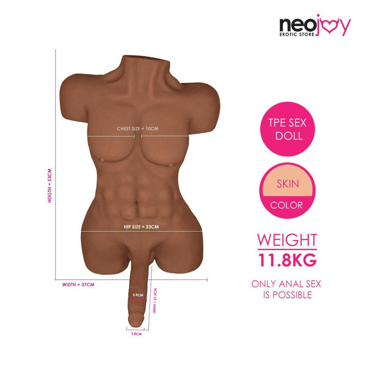 Neojoy Realistic Dildo Male Torso Sex Doll TPE - 11.8KG - Lucidtoys