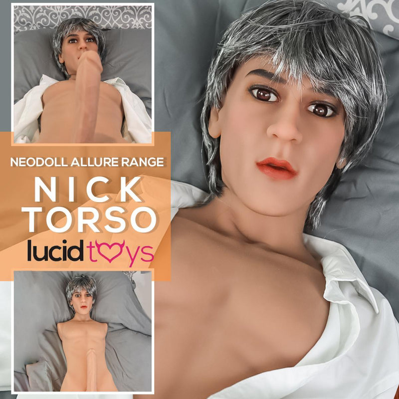 Neodoll Allure - Nick Head With Male Sex Doll Torso - Brown - 23cm Dildo video