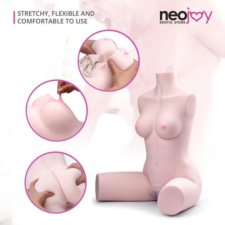 Neojoy - Big half body Sex Torso with Flexible Skeleton - Japenise White - 21.5Kg - Lucidtoys