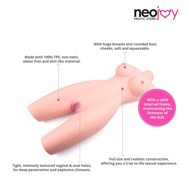 Neojoy - Big half body Sex Torso with Flexible Skeleton - Skin - 23Kg - Lucidtoys