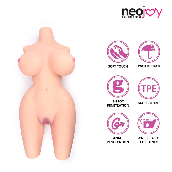 Neojoy - Big half body Sex Torso with Flexible Skeleton - Skin - 17Kg - Lucidtoys