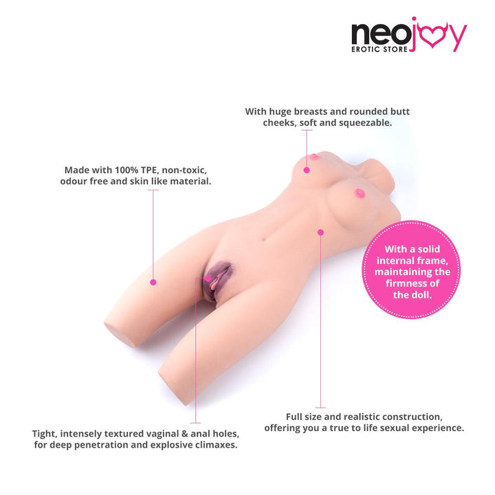 Neojoy - Big half body Sex Torso with Flexible Skeleton - Skin - 7.5Kg - Lucidtoys