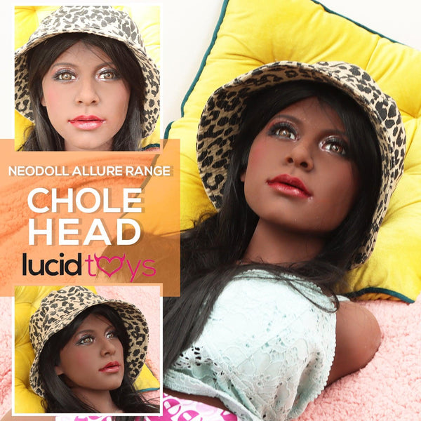 Neodoll Allure Chloe - Sex Doll Head - Black - Lucidtoys